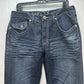 Helix Jeans Mens 34x30 Blue Bootcut Denim Dark Wash Thick Stitch 100% Cotton EUC