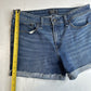 Abercrombie Fitch Harper Lowrise Midi Shorts 27/4 Denim Blue Jean Cuffed Fray