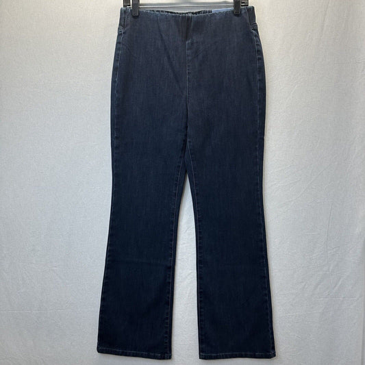 Soft Surroundings Jeans M 10 12 Bootcut High Rise Pull On Blue Stretch Denim NEW