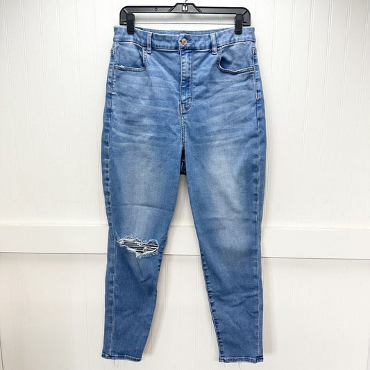 American Eagle Jeans 16 Short Curvy Highest Rise Jegging Blue Denim Distress