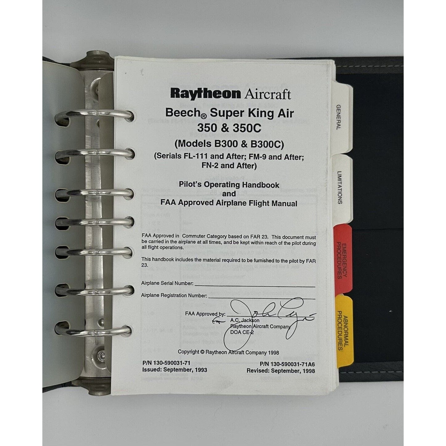 Raytheon Aircraft Beech Super King Air 350 Pilot's Operating Handbook