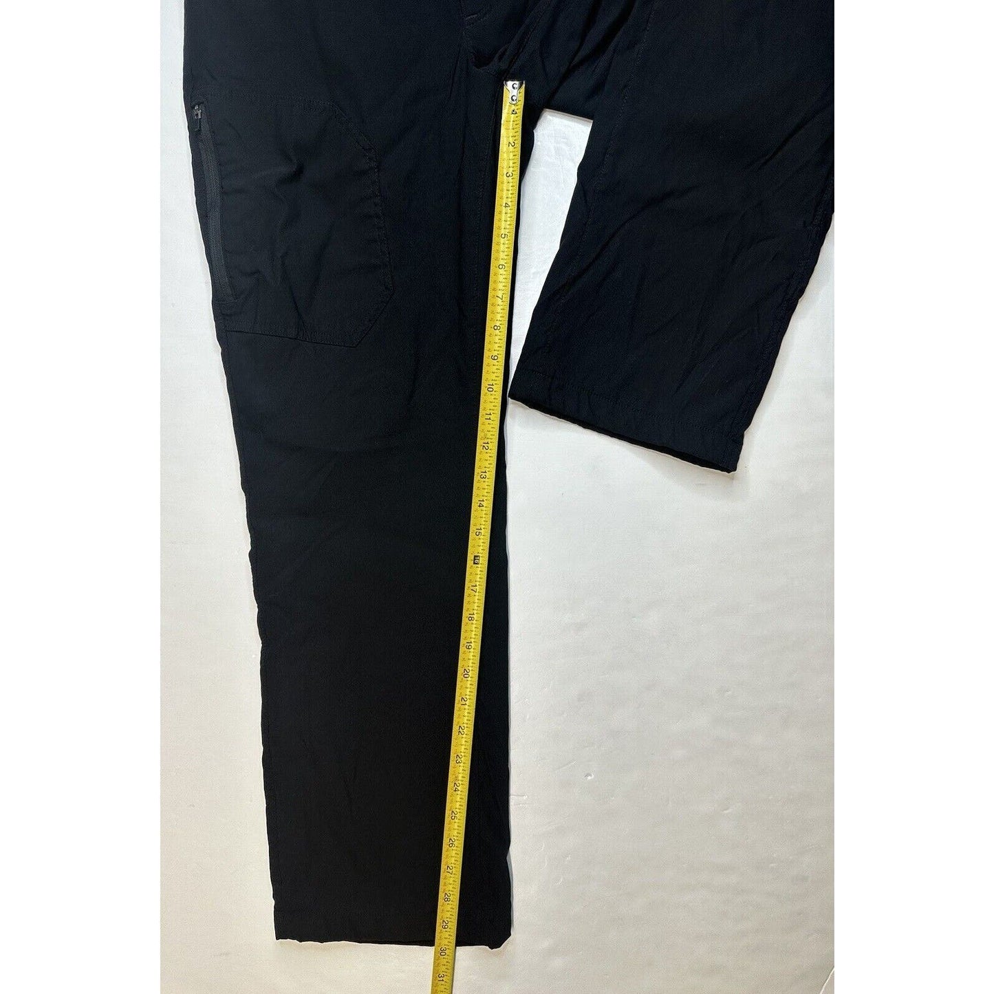 Eddie Bauer Pants Mens 34 Black Fleece Lined Tech Nylon Hiking Outdoor Trail