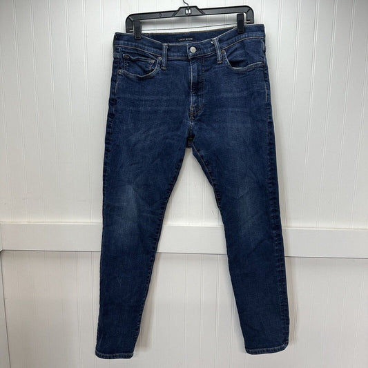 Lucky Brand Jeans Mens 33x28 Blue 105 Slim Taper Stretch Denim Dark Tag33x30