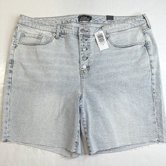 Torrid Shorts 20 Bermuda Relaxed Midrise Wild West Blue Denim Button Fly NEW
