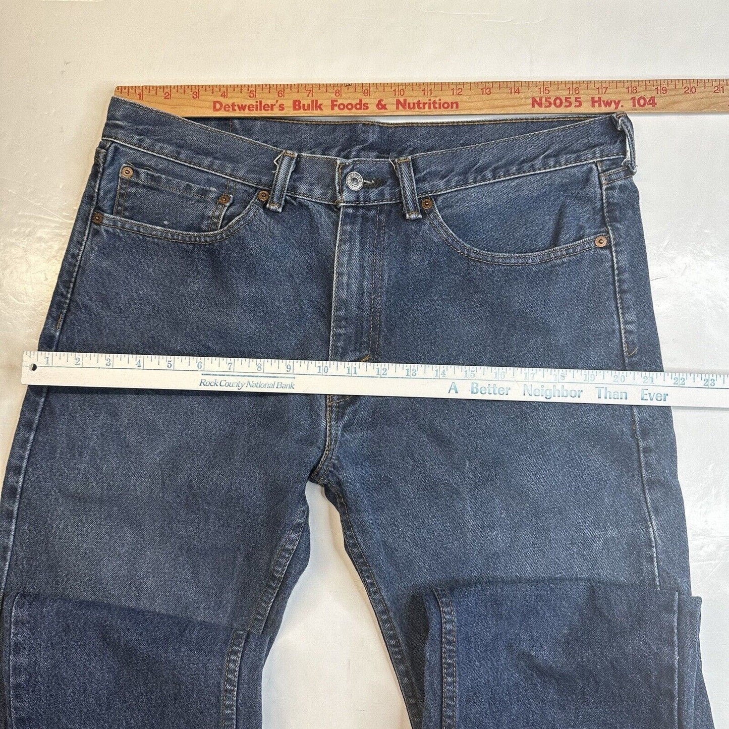 Levis 505 Jeans Mens 34x34 Blue Straight Leg Denim Dark Wash 100% Cotton Classic