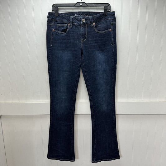American Eagle Jeans Womens 10 Skinny Kick Stretch Blue Denim Sequin Western EUC