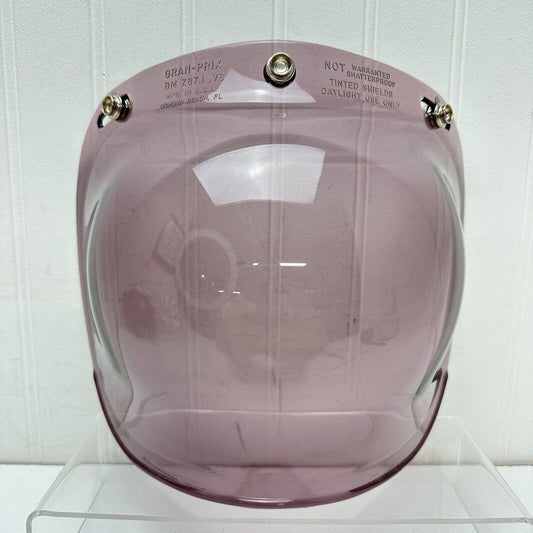NEW Vintage Gran-Prix Retro Smoke Bubble 3 Snap Helmet Shield Visor NOS