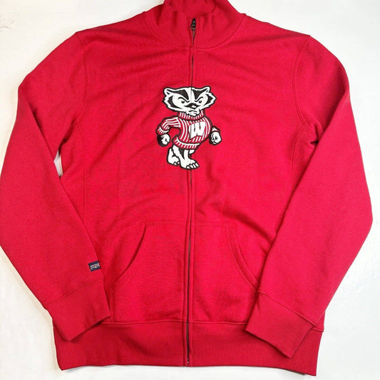Wisconsin Badgers Sweatshirt XXL Womens Red Full Zip Jansport Bucky Logo EUC
