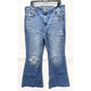 American Eagle Super Hi-Rise Flare Jeans 18 Stretch Blue Denim Distressed NEW