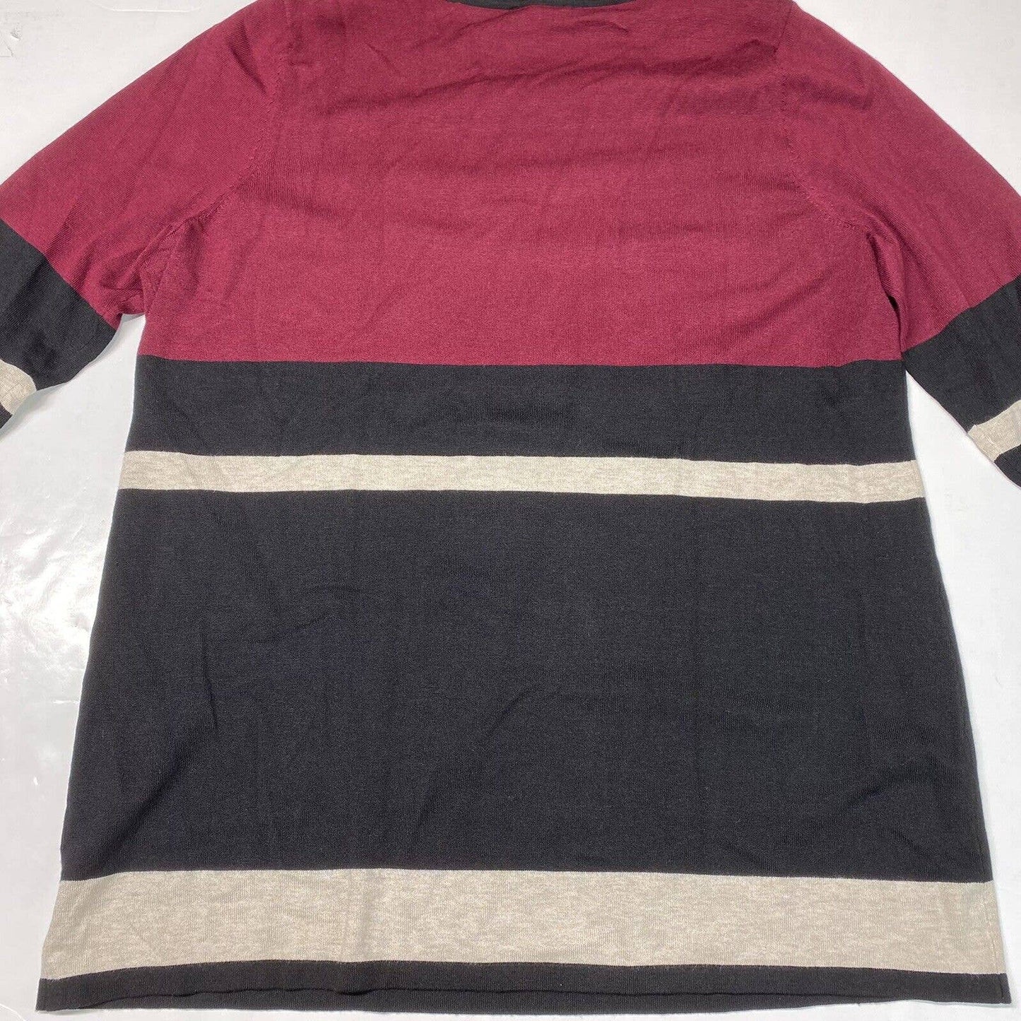 A&I Colorblock Sweater 2X Multicolor Striped Long Sleeve Stretch Knit Top NEW