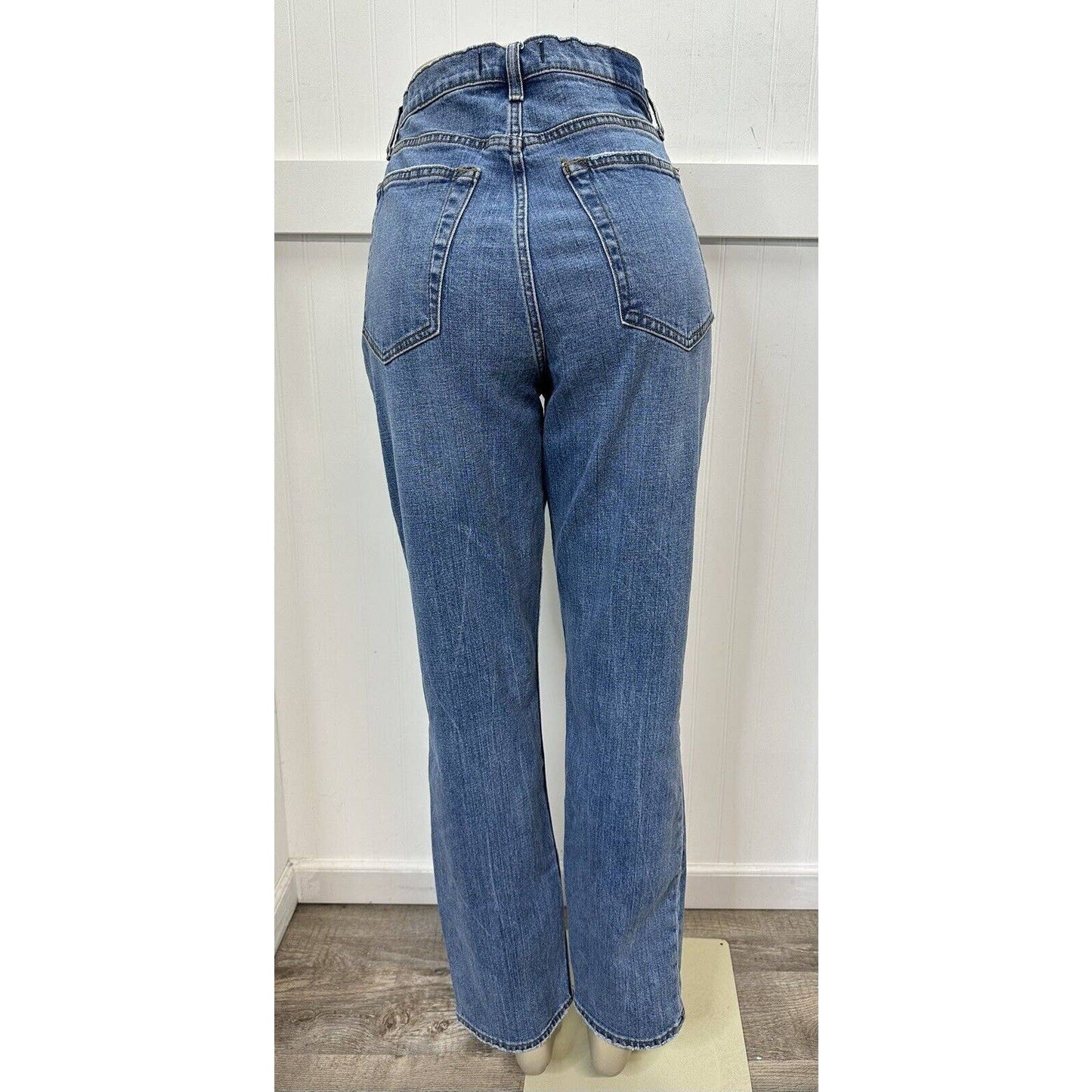 Abercrombie Fitch 90s Slim Straight Ultra High Rise Jeans Sz 32/14 Blue Denim