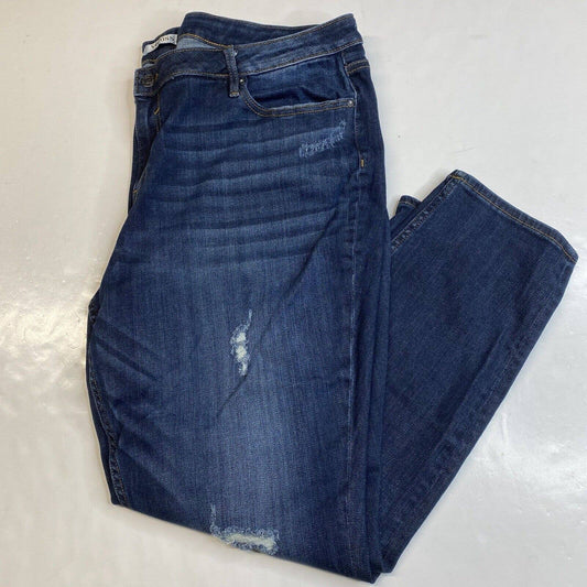 Vigoss Jagger Skinny Jeans Womens 24 Stretch Denim Blue Distressed Plus Size