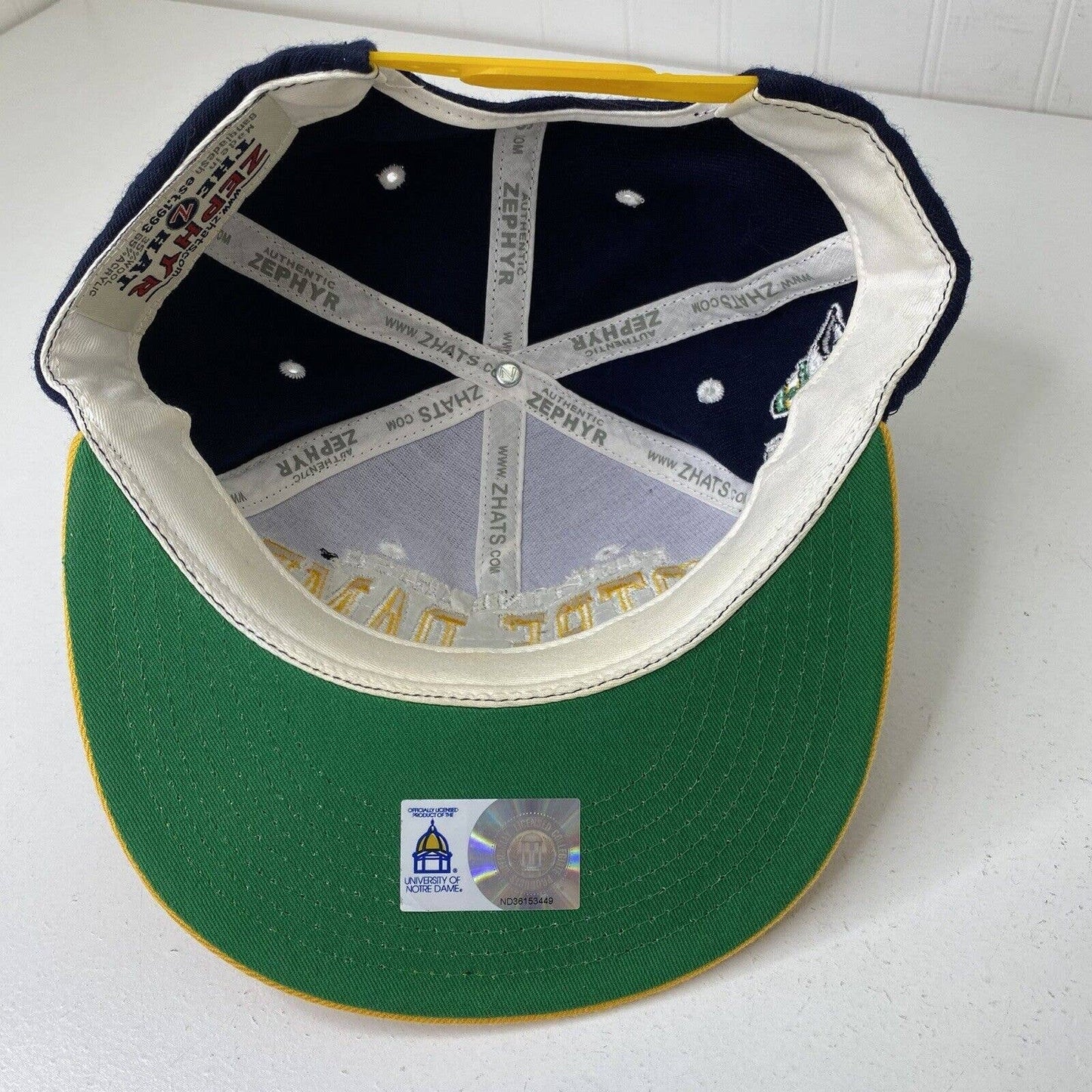 Notre Dame Zephyr The Z Hat Fighting Irish Embroidered Snapback Spelled Out