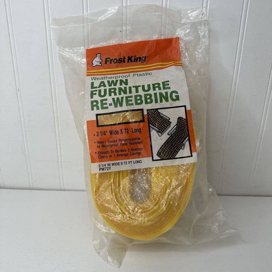 Frost King Lawn Furniture Re-Webbing YELLOW/White - 2.25" by 72 Ft. Long - NEW