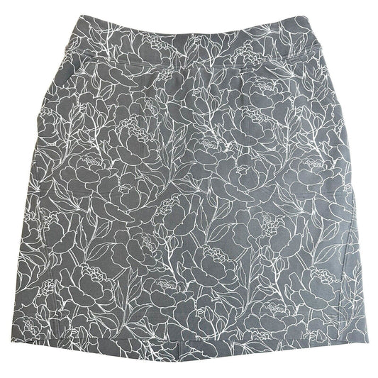 Duluth Trading Noga Naturale Skort Small Gray Floral Casual UPF Skirt/Shorts EUC