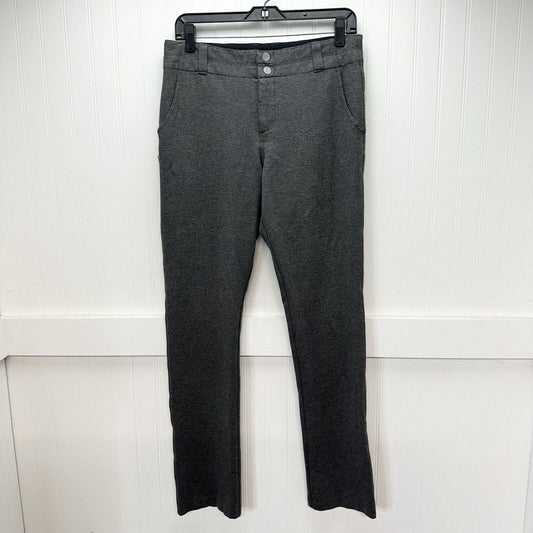 Title Nine Pants Womens 8 Kate Ponte Knit High Rise Straight Gray Stretch