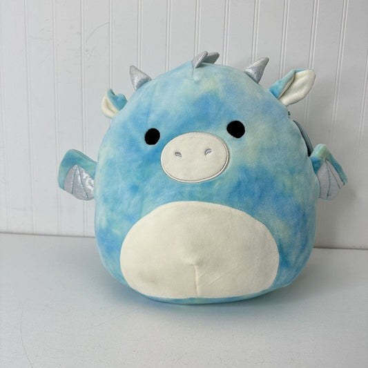 Squishmallow Keith The Blue Dragon 12" Plush, Marble Blue and Silver Toy *Flaw*