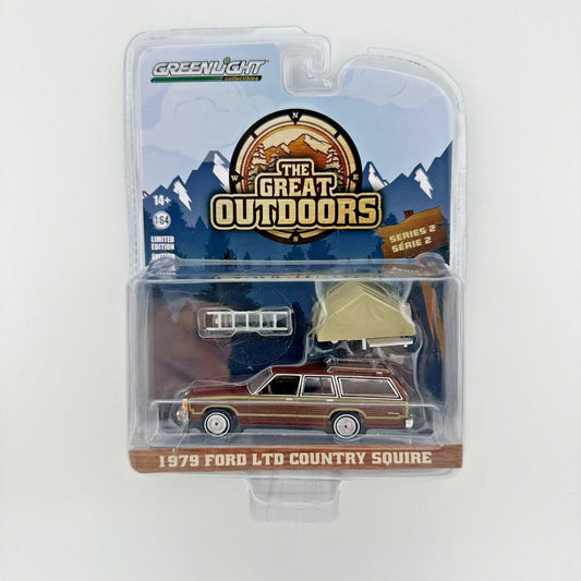 1979 Ford LTD Country Squire w/Camp'otel Tent 1:64 Scale - Greenlight 38030C~