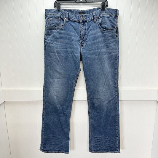 Silver Jeans Mens 38x32 Blue Zac Relaxed Fit Straight Leg Stretch Denim Distress