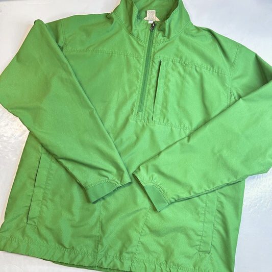 Duluth Trading Shirt Mens Large Bogey Windshirt Green Pullover Lightweight EUC