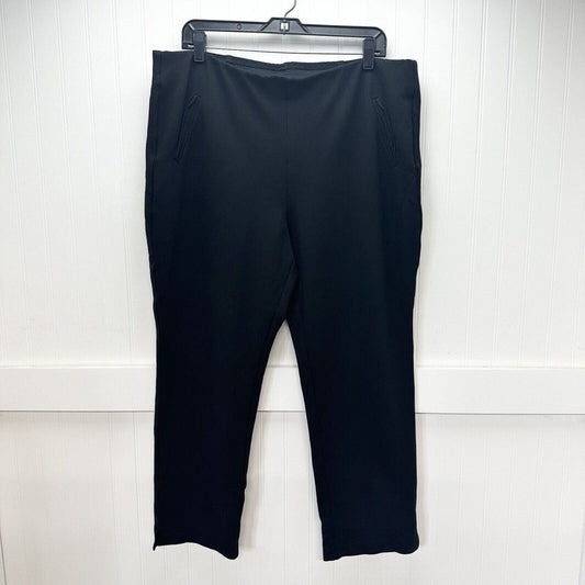 Chicos Pants 3 US 16 XL Ponte Knit Crop Black Stretch Pull On Tummy Panel Career