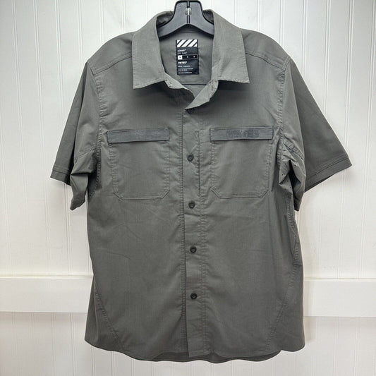 Viktos Shirt Mens Medium Sofari Ops Gray Short Sleeve Button Up Tactical EUC