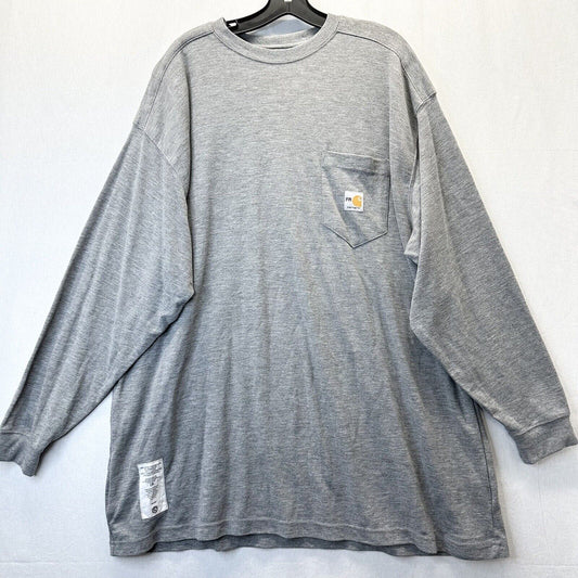 Carhartt FR Shirt Mens 3XL Gray Flame Resistant Workwear Long Sleeve Pocket XXXL