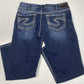Silver Suki Capri Sz 31 Curvy Midrise Stretch Denim Blue Cropped Jeans Dark Wash