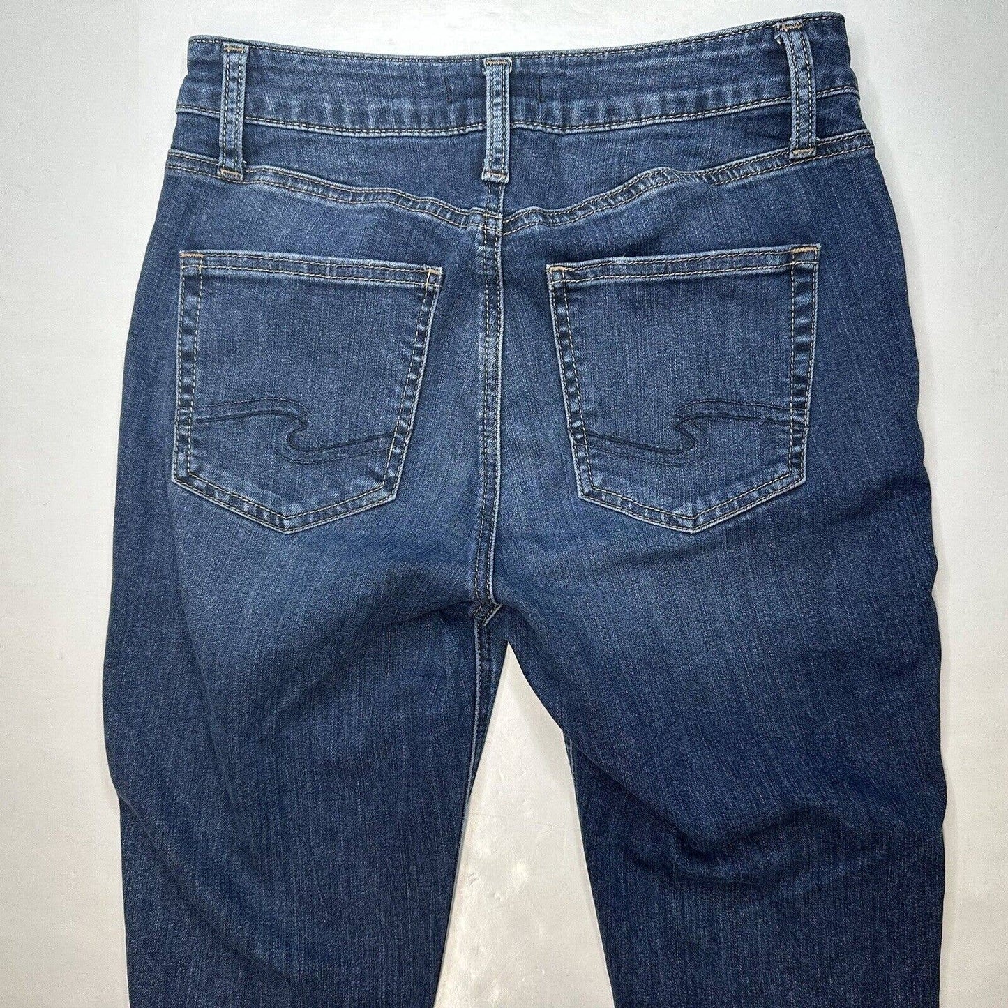 Silver Avery Skinny Jeans Sz 29 Curvy High Rise Stretch Denim Blue Distressed