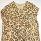 Chicos Leopard Open Front Cardigan 2 (Large) Brown Animal Print Lightweight Mesh