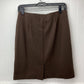 J Jill Ponte Knit Pencil Skirt Sz Small Petite Brown Pull On Elastic Waist EUC