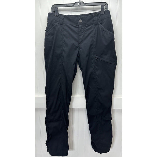 Duluth Trading Dry On The Fly Slim Leg Pants 10 Black Nylon Hiking Roll Up EUC