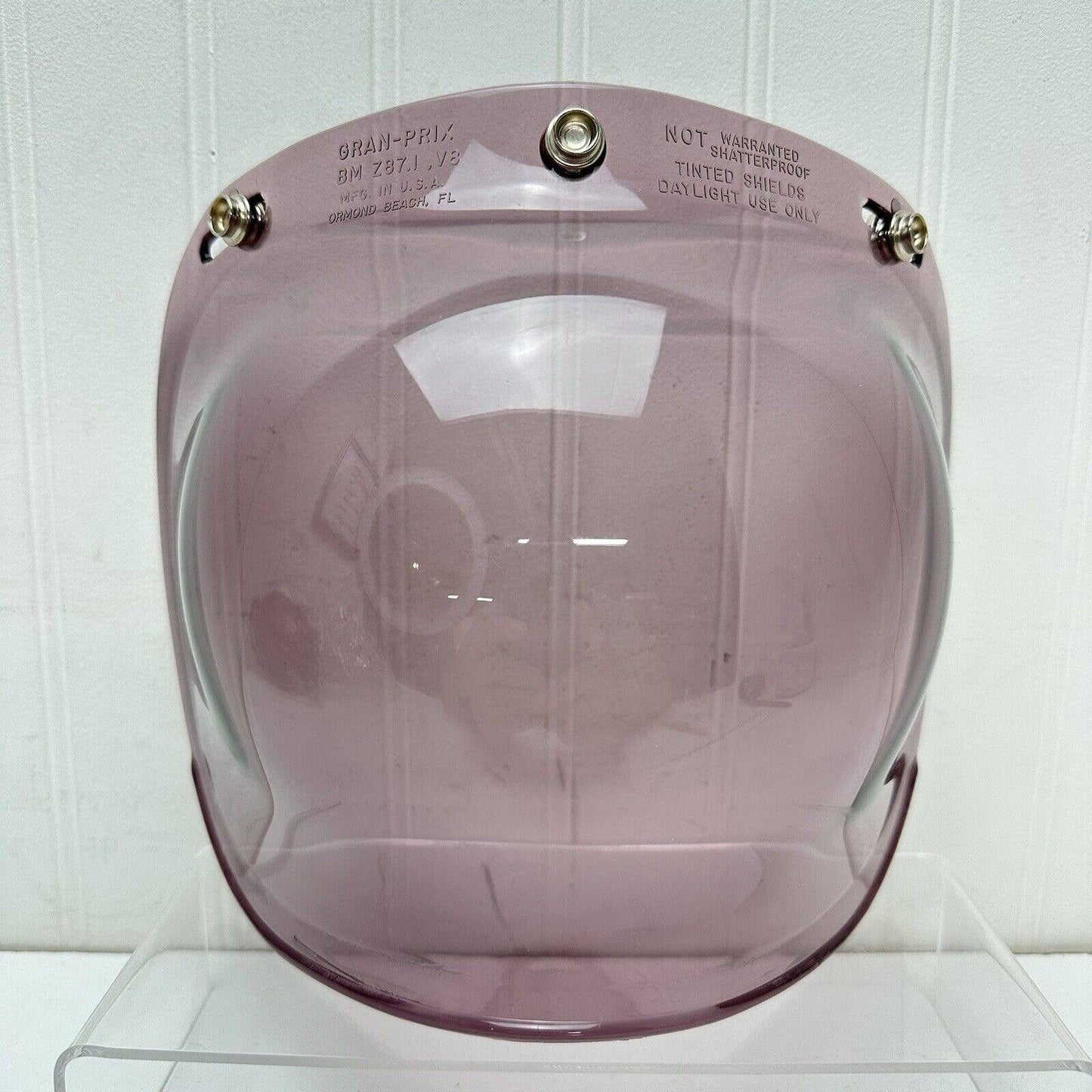 NEW Vintage Gran-Prix Retro Smoke Bubble 3 Snap Helmet Shield Visor NOS