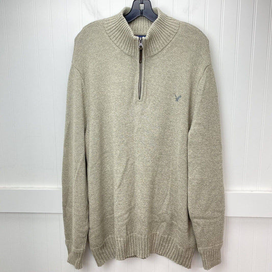 American Eagle Sweater Mens XXL Neutral Taupe 1/4 Zip Pullover Long Sleeve Knit