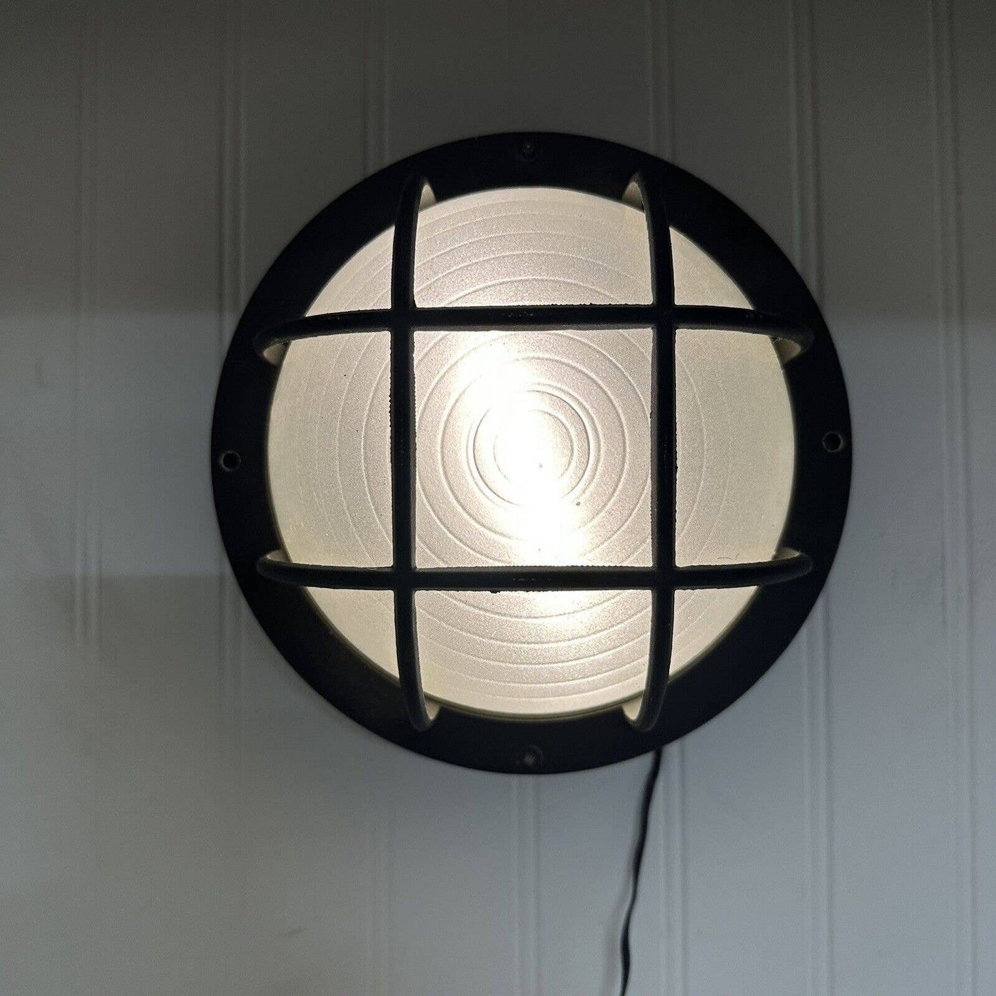 Minispotlight.com 12v 8” Round Caged Light Warm White Haunted House Escape Room