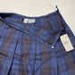 Vintage Pendleton 100% Wool Plaid Skirt Sz 16 (30"Waist) Blue Pleats NEW *Hole