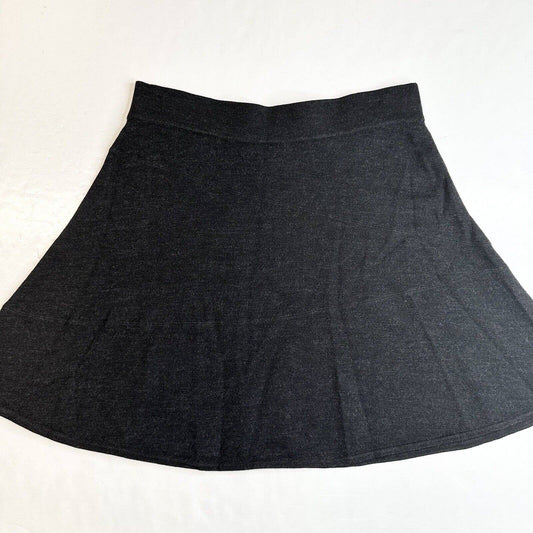 Krimson Klover Merino Wool Skirt Sz Medium Black Pull On A-Line Stretch EUC