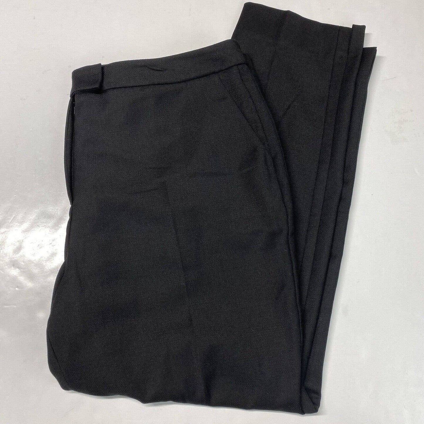 Boden Tapered Ankle Dress Pants Sz 16 High Rise Black Wool Blend Trouser EUC