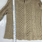 Leo & Nicole Cable Knit Cardigan Sz Medium Womens Beige Full Zip Sweater Coat