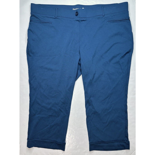 Betabrand Cosmo Lite Dress Pant Yoga Pants 3X Petite Blue Pull On Ponte Crop