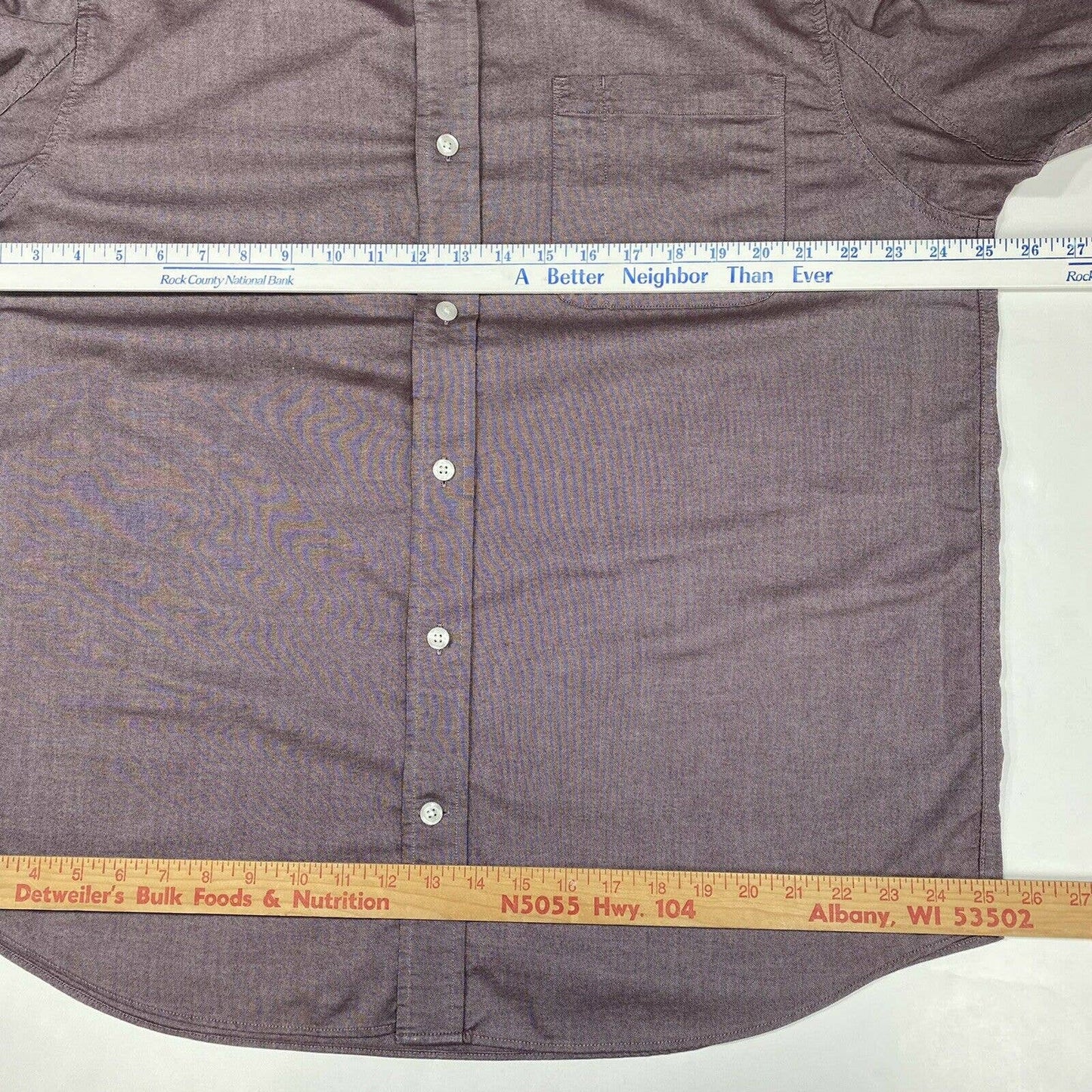 Duluth Trading Button Up Shirt Sz Large Mens Long Sleeve Casual Dress Burgundy