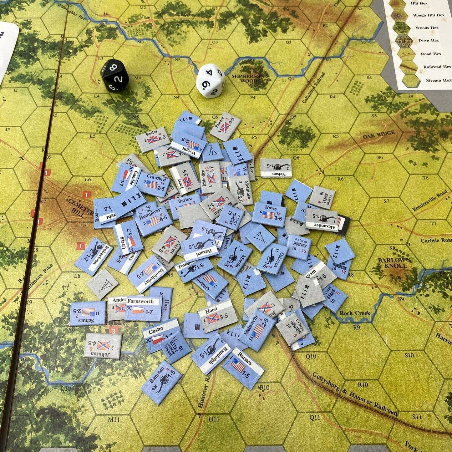 Gettysburg Civil War Battle Board Game Avalon Hill Smithsonian Complete 1988