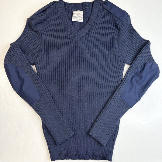 Brigade Quartermasters Wooly Pully Sweater EUR42 Blue Wool Military England EUC