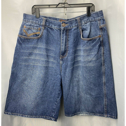 FUBU The Collection Denim Shorts Mens 38 Blue Jean Medium Wash 23 1/2” Long