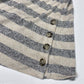 Knox Rose Striped Top XL Beige/Gray Stretchy Knit Long Sleeve Shirt Lace Accent