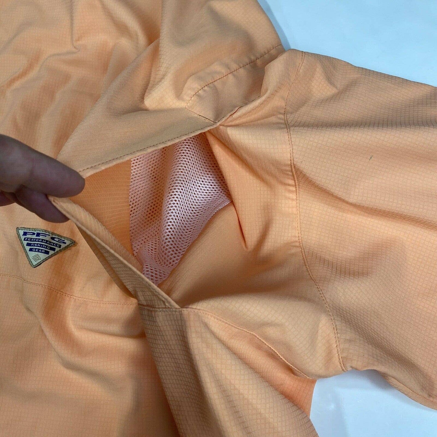 Columbia PFG Button Up Shirt Mens XL Orange Omni Shade Short Sleeve Vented Top
