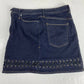 Good American Denim Mini Pencil Skirt Sz 16 Womens Laced Detail Plus Size EUC