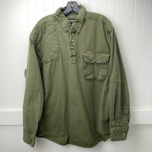 Guide Series 1/4 Button Fishing Shirt Sz Large Mens Vented Green Long Sleeve Top