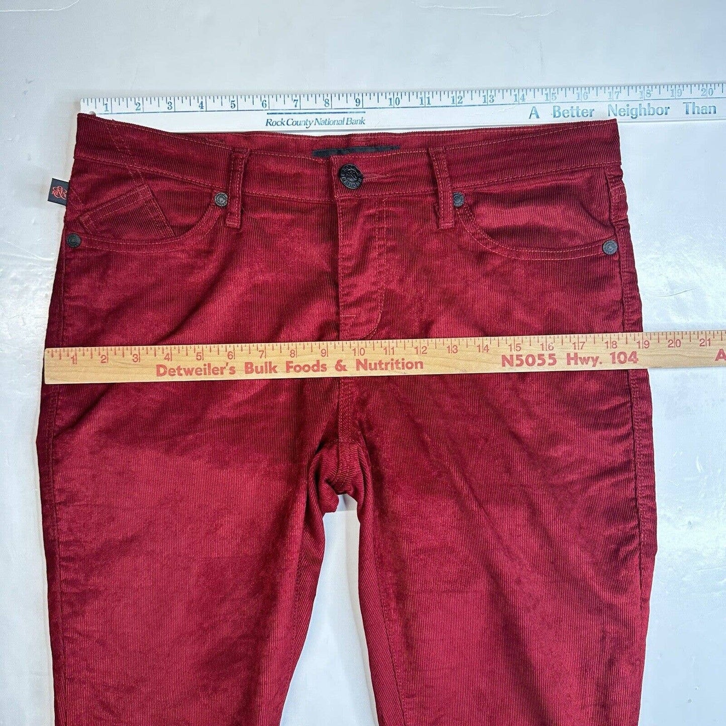 Rock&Republic Berlin Skinny Corduroy Jeans Women 12 Cherry Red Silky Soft Preppy