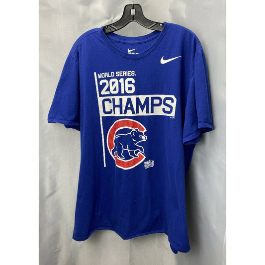 Chicago Cubs Nike Tee Sz 2XL Mens Tshirt Blue MLB Baseball 2016 Champs XXL